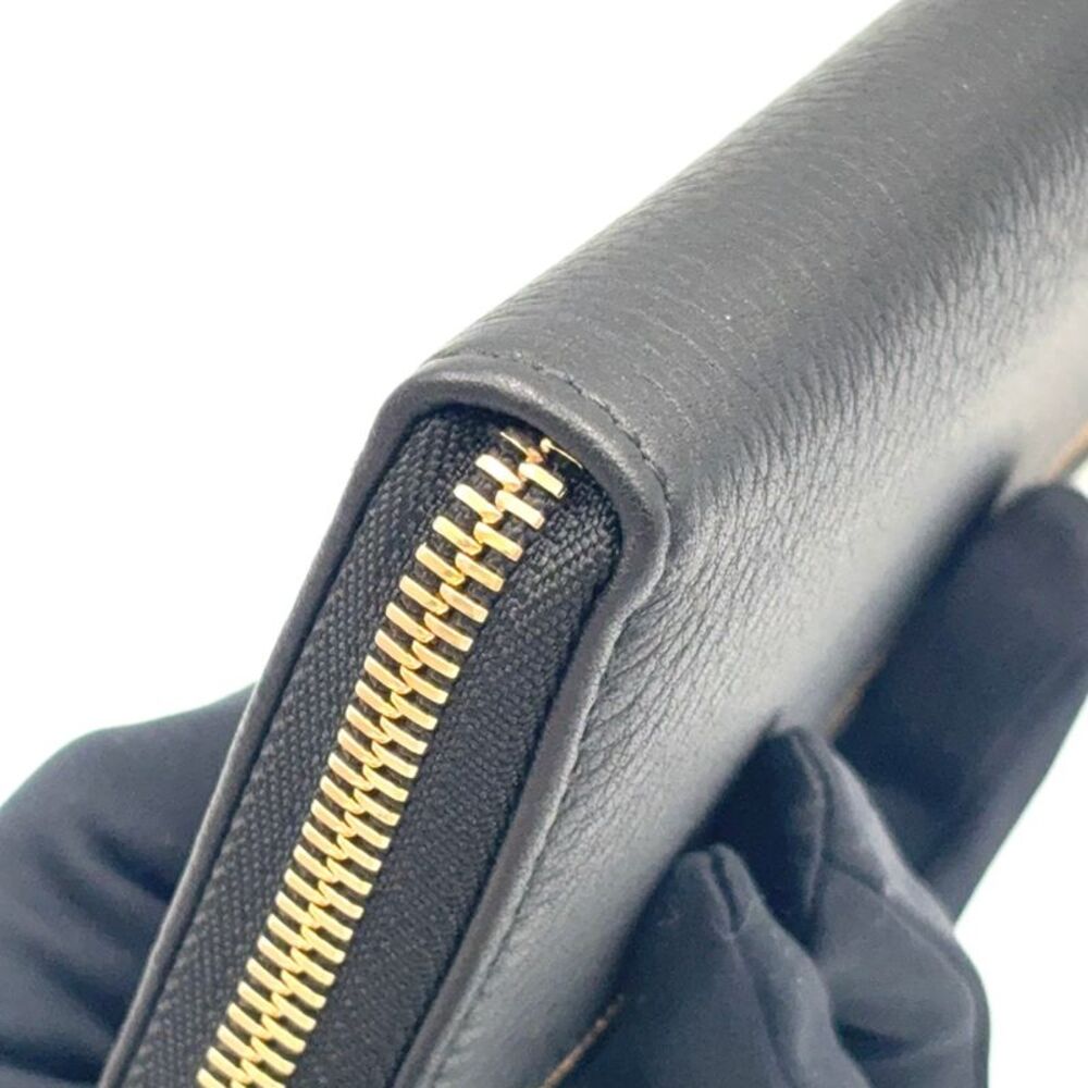 BVLGARI Leather Long Wallet Black Gold - Picture 7 of 10